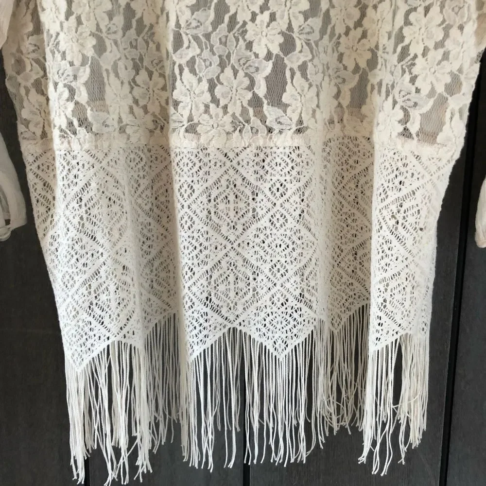 Free People Lace Top With Fringe‎